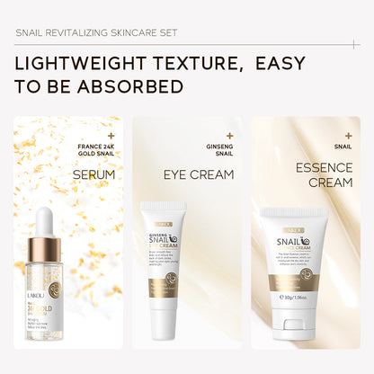 LAIKOU 24K Golden Vitamin C Sakura Skin Care Set, Face Cream, Serum, Eye